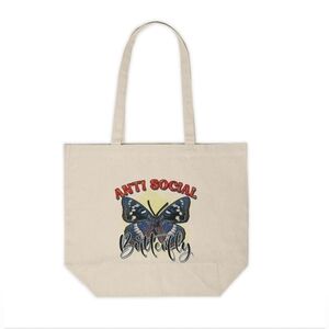 Anti-Social Butterfly Custom Canvas Tote Bag